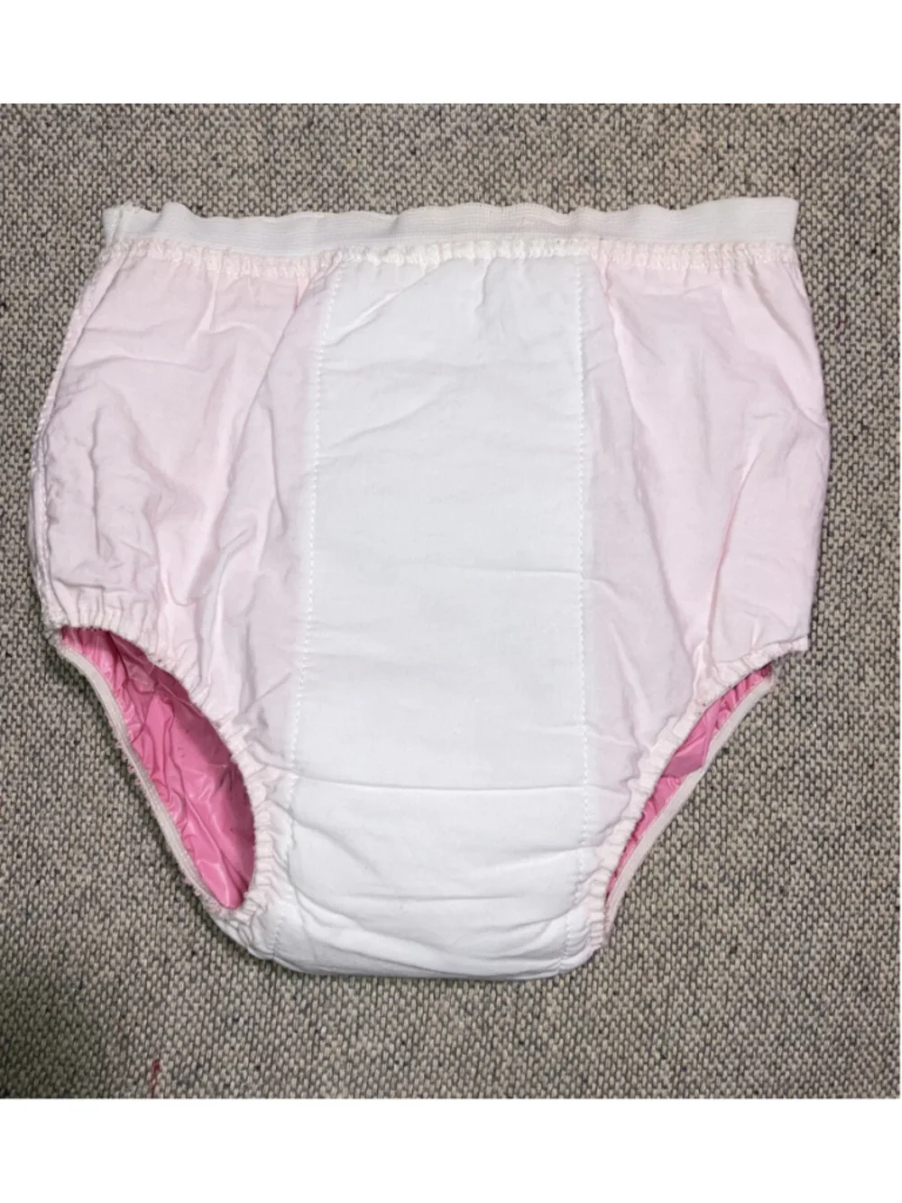 Vintage Pink Baby Gerber Plastic Diaper Cover Rubber Pants Vinyl Lined Padded 2T